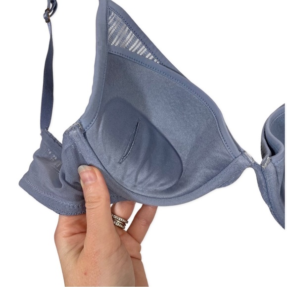 ThirdLove Everyday Lace Uplift Plunge Bra in Tempest Blue Push Up 32B 1/2 - Picture 7 of 8